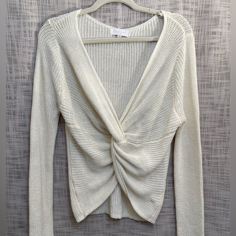 Wrap sweater, ballerina sweater, cream cotton sweater